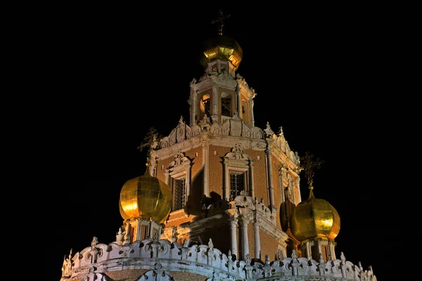 Ciudad Nocturna Moscú Distrito Fili Antigua Iglesia Ortodoxa —  Fotos de Stock