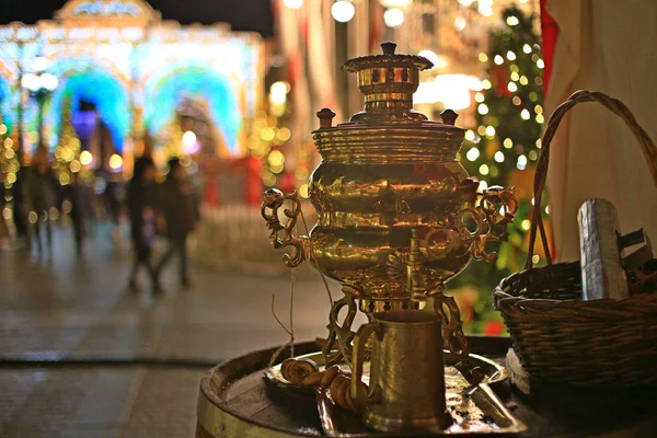 Cidade Noite Moscovo Moscovo Kremlin Férias Maslenitsa — Fotografia de Stock