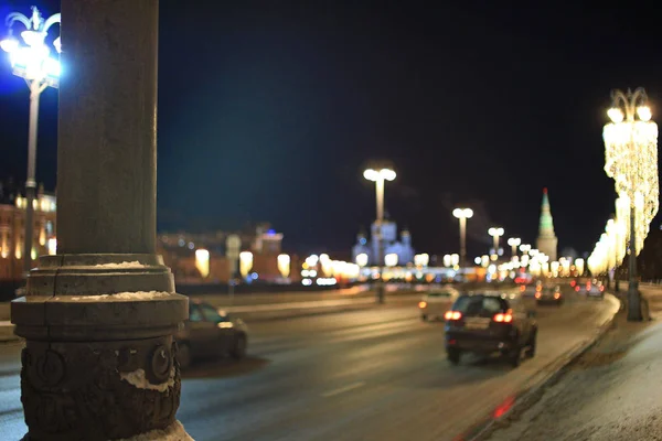 Nacht Stad Moskou Kremlin Van Moskou — Stockfoto