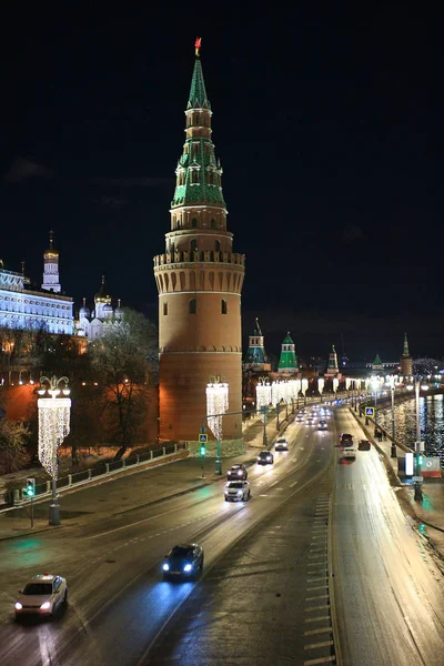 Nacht Stadt Moskau Moskau Kreml — Stockfoto