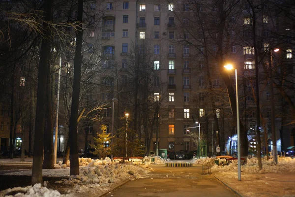 Ciudad Moscú Calle Noche —  Fotos de Stock