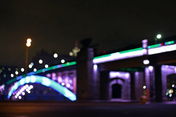 Cidade Moscou Rua Bokeh Borrada — Fotografia de Stock