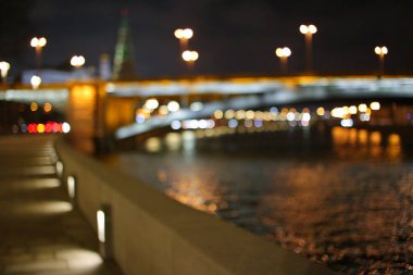 Moskova şehir gece Kremlin