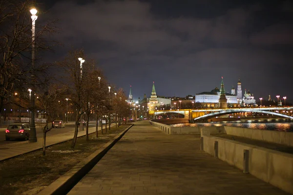 Città Mosca Notte Cremlino — Foto Stock