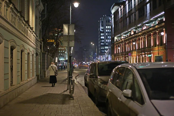 Ночная Улица Москвы — стоковое фото