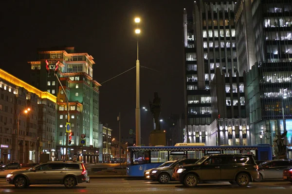 Stadt Moskau Nacht Straße — Stockfoto