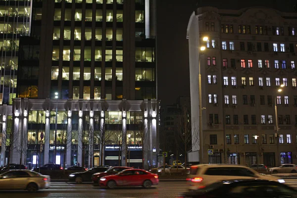 Stadt Moskau Nacht Straße — Stockfoto