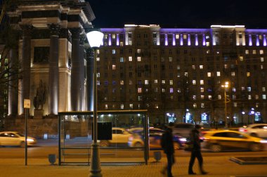 Moskova gece sokak mimari 
