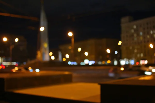 City Moscow Night Street Bokeh — Stock Photo, Image