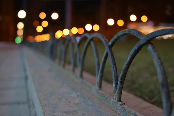 City Moscow Night Street Bokeh — Stock Photo, Image