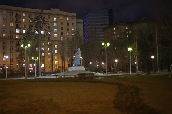 Moskou Nacht Straat Architectuurgeschiedenis — Stockfoto