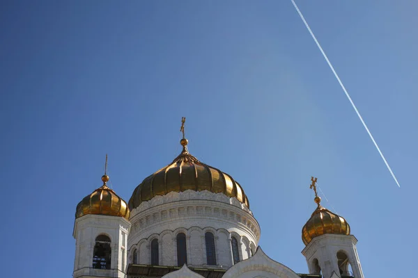 Stadt Moskau Gebäude Sehenswürdigkeiten Kathedrale Von Christus Dem Erlöser — Stockfoto