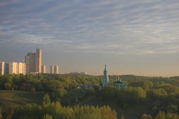 Residential District Krylatskoye Moscow Dawn Rays Sun — Stock Photo, Image