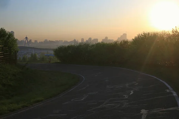 Quartier Résidentiel Krylatskoye Moscou Les Rayons Soleil Aube — Photo