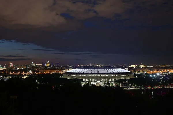Nacht Stadt Moskau Panorama Stadtlicht — Stockfoto