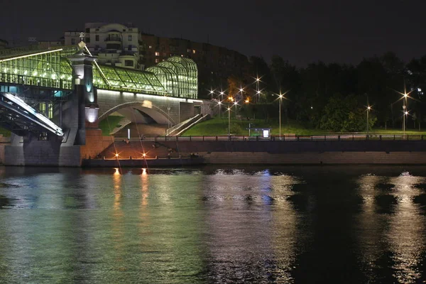 City Moscow Night Bogdan Khmelnitsky Bridge — Stock Photo, Image