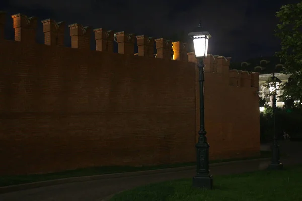 Stad Van Moskou Nacht Torens Van Het Kremlin Van Moskou — Stockfoto