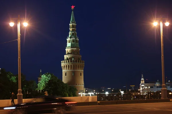 Torres Nocturnas Moscú Del Kremlin Moscú — Foto de Stock