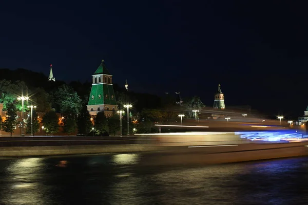 Torres Nocturnas Moscú Del Kremlin Moscú — Foto de Stock