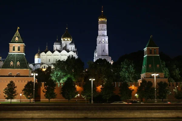 Cidade Moscou Torres Noturnas Kremlin Moscou — Fotografia de Stock