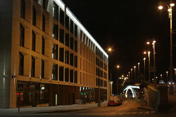 Moscow city night, a deserted street in the Yakimanka district