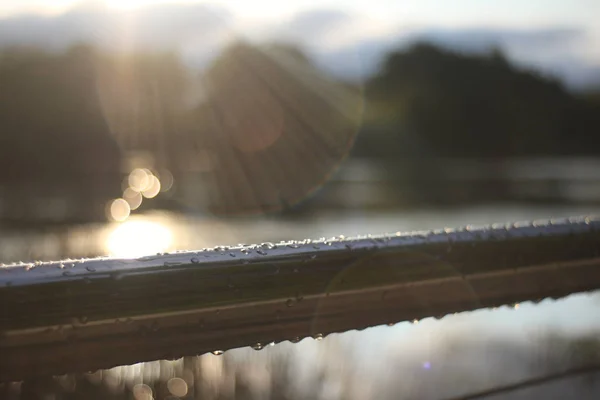 Morning Dawn Contour Light River Embankment Rays Light — Stock Photo, Image