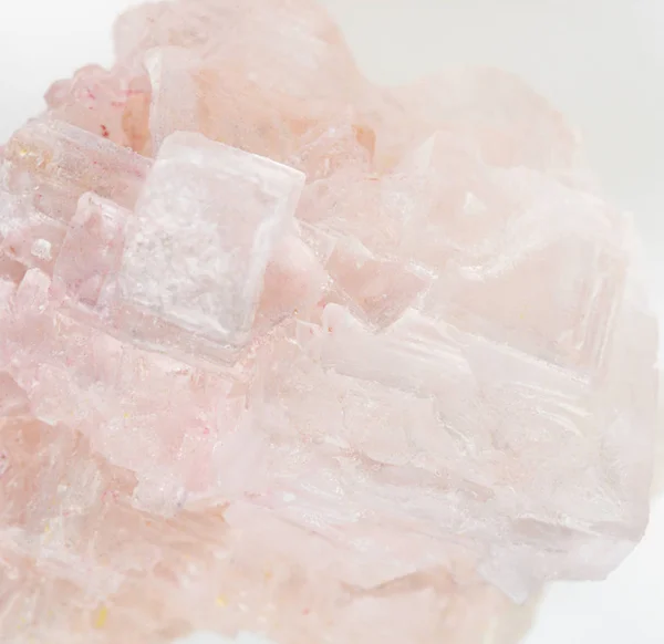 Růžové Krystaly Halitu Minerální Přírodní Růžová Sůl — Stock fotografie