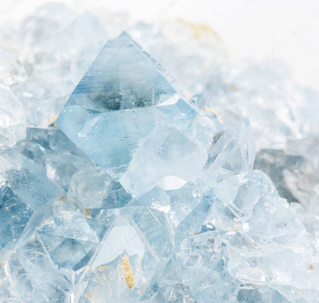 Blue crystals of the celestite