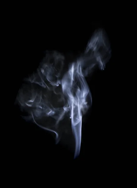 Abstraktní Rozostřeného Bílého Kouře Rudy Par Izolované Černém Pozadí — Stock fotografie