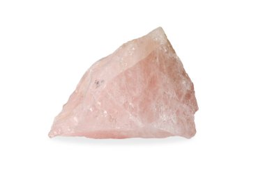 Beyaz bir arka plan üzerinde izole Doğal Pembe Kuvars gemstone