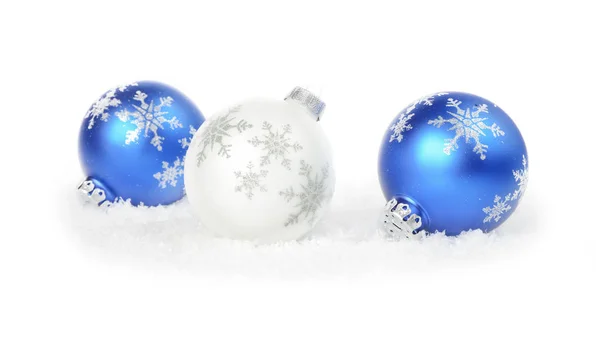 Bianco e blu decorazione di Natale — Foto Stock