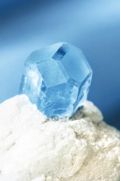 Aquamarine gemstone in matrix — Stock Photo, Image