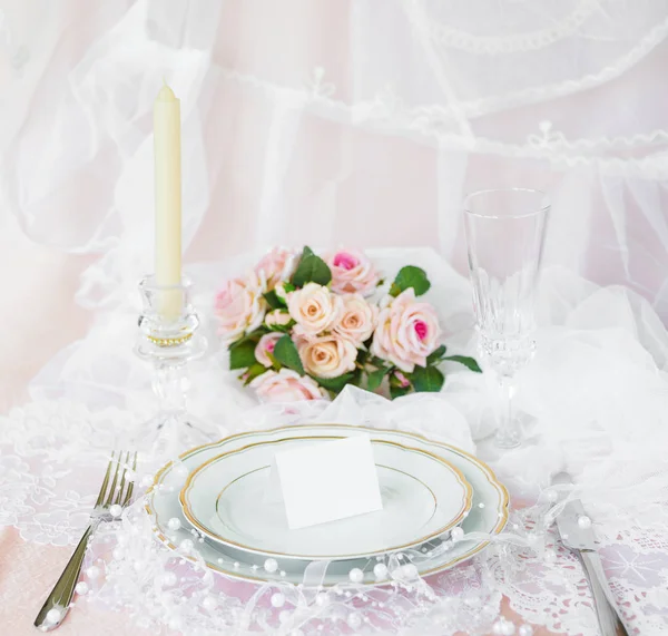 Boda festiva, ajuste de mesa de cumpleaños — Foto de Stock