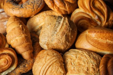 Ekmek farklı türleri ile güzel natürmort