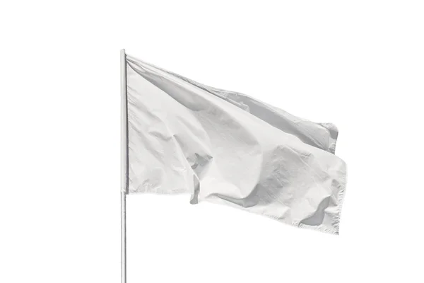 Bandera blanca aislada en blanco — Foto de Stock