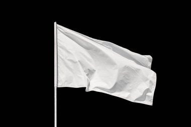 White flag isolated on black clipart