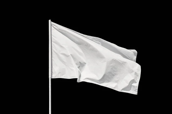 White flag isolated on black — Stock Photo, Image