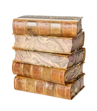 Beyaz arka planda ntique kitaplar