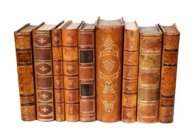 Beyaz arka planda ntique kitaplar