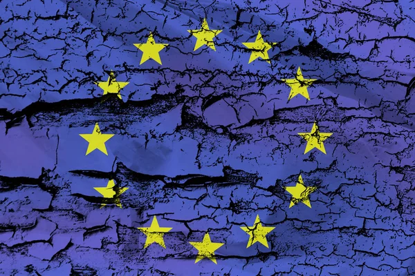 European Union Flag on a grungy texture — Stock Photo, Image