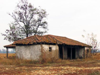 Şili 'nin kırsal kesiminde terk edilmiş eski tarz bir koloni evi. Maule bölgesi