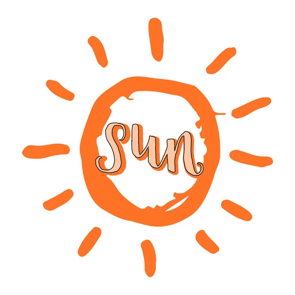 落書き太陽の太陽カード. — ストックベクタ