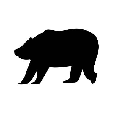 Beyaz arka plan üzerinde büyük ayı siluet. 