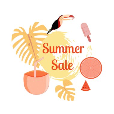 Yaz tasarımı. Banner şablonu.