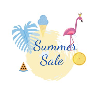 Beyaz yaz satış tasarımı. Banner şablonu.