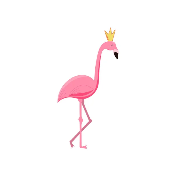 Flamingo in the crown. — Stock Vector