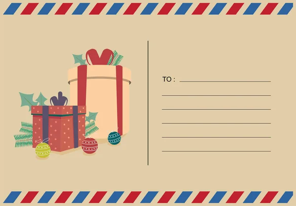 Χριστούγεννα Και Πρωτοχρονιά Κάρτες Εικονογράφηση Διάνυσμα — Διανυσματικό Αρχείο