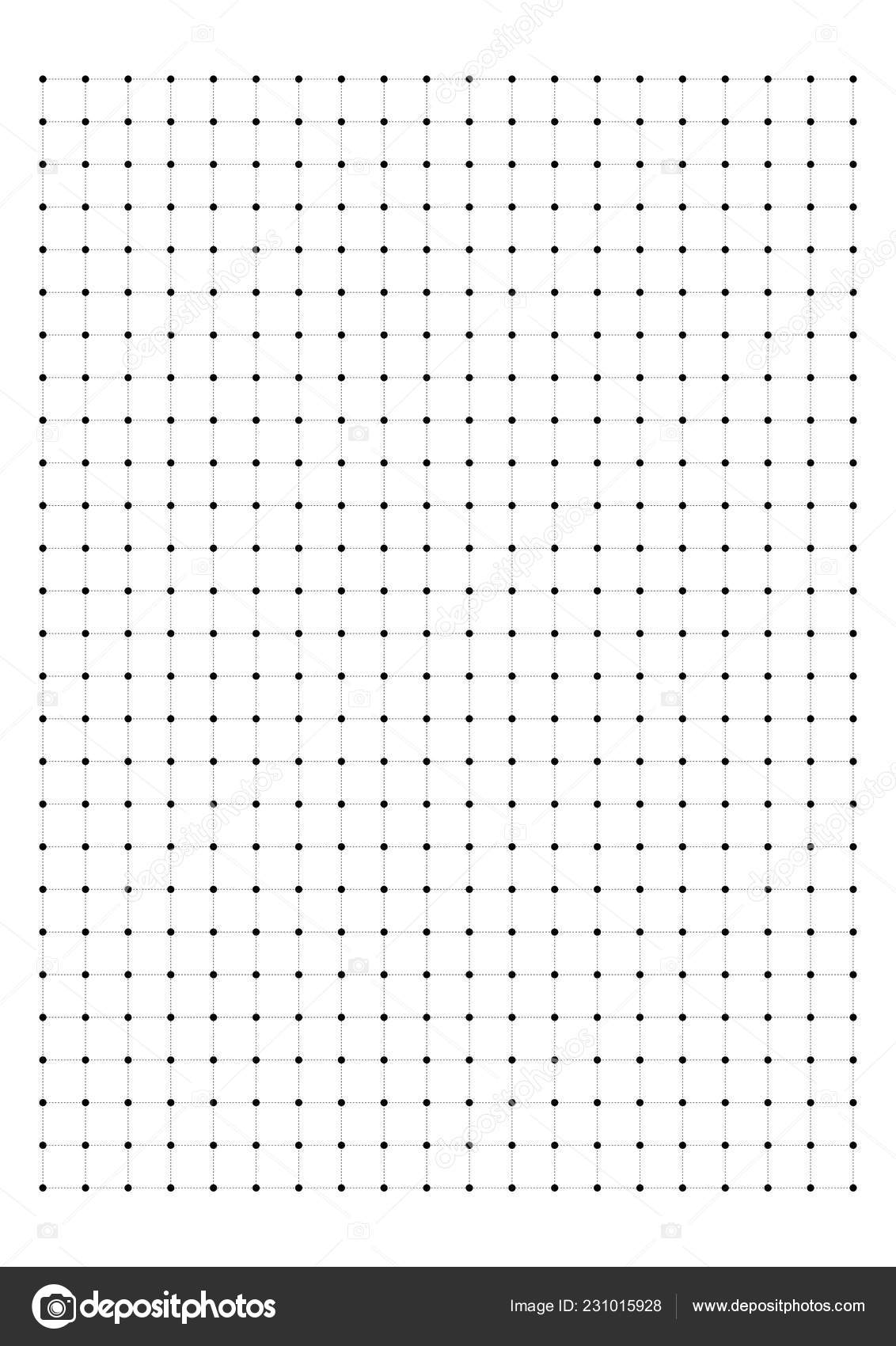 Dot Grid Paper Graph Paper 1 Cm on White Background Vector Stock