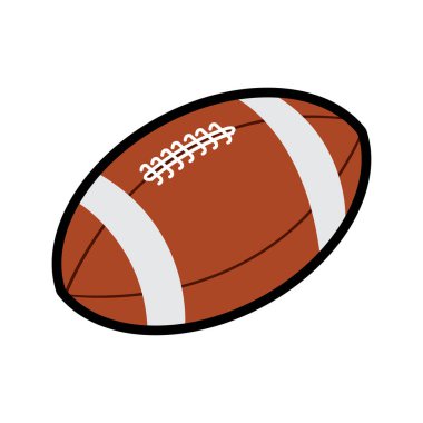 Amerikan futbolu simgesi simgesi beyaz arka plan vektör illüstrasyon izole Amerikan futbolu