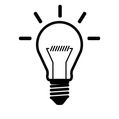 ampul veya cam ampul arka plan vektör ampul simge tasarlamak üzerinde